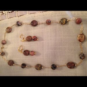 Multicolored Earthtone Necklace & Earrings Set